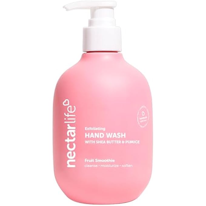 Nectar Life LIFE HAND WASH 14OZ, EXFOLIATING AND MOISTURIZING HAND SOAP WITH VOLCANIC PUMICE, JOJOBA OIL & SHEA BUTTER, FRUIT SMOOTHIE SCENT - Image 1